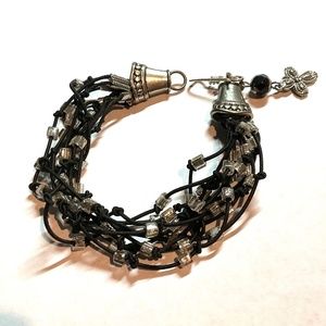 Apostle Creations Multi Black Strands/Silver Cubes/beautiful closure/Cross Charm